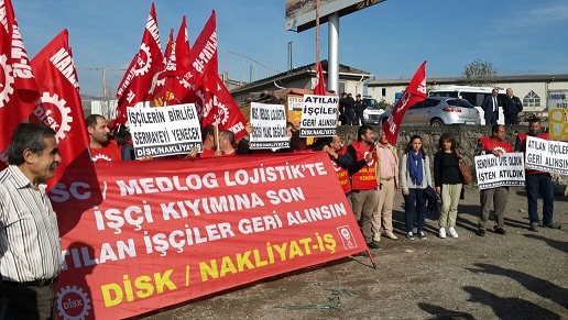 Nakliyat-İş’ten:  İşçi ve Sendika Düşmanlığına karşı MSC/Medlog Lojistik Direnişi 100. gününde