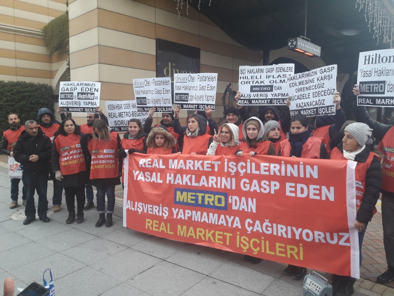 Nakliyat-İş’ten: Real Market Direnişçileri Mücadelelerini Metro’nun Müşterilerine Taşıdı