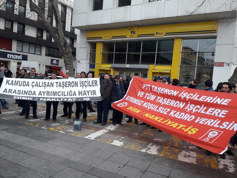 Ptt, belediyede ve Tüm Taşeron İşçilerine ayrımsız, koşulsuz kadro verilsin