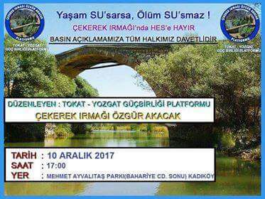 Çekerek Irmaği Özgür Akacak, Vadimiz Yeşil Kalacak!