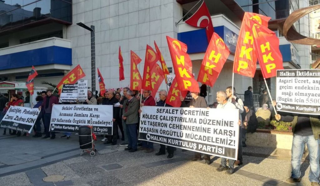 HKP İzmir İl Örgütü yılın ilk eyleminde Sefalet Ücretini protesto etti