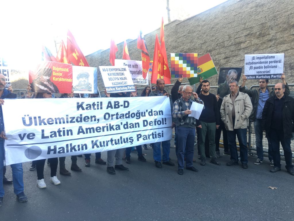 ABD Başkonsolosluğu önünde Bolivya’daki Amerikancı faşist darbeyi protesto ettik