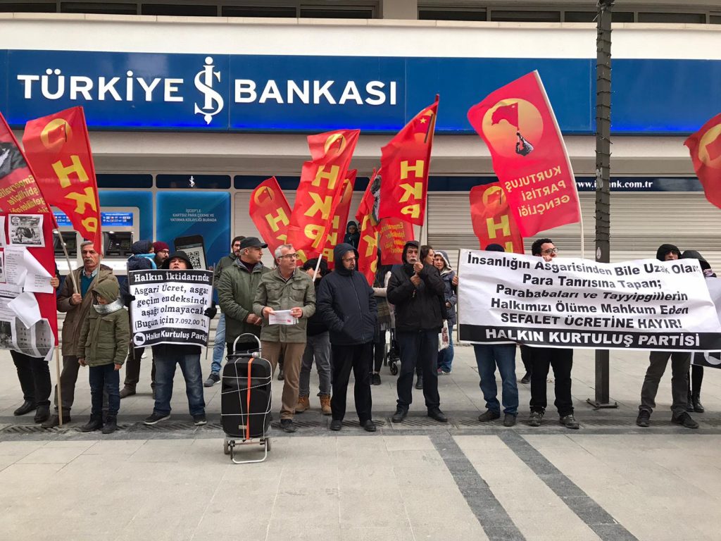 2020’nın İlk Eylemi HKP’den: HKP İzmir İl Örgütü’nden Sefalet Ücreti Protestosu