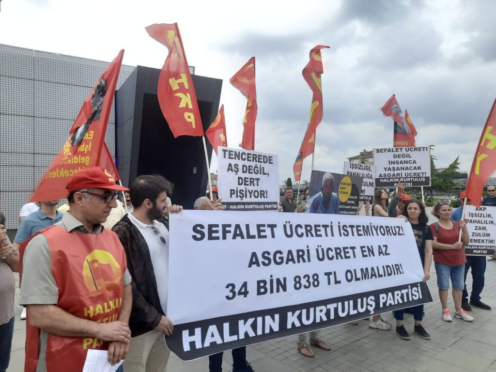 Gebze Kent Meydanı’nda haykırdık: Sefalet Ücreti istemiyoruz! Asgari Ücret en az 34 bin 838 TL olmalıdır!