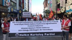 Katil İsrail’in mazlum Filistin Halkına yönelik katliamlarını İzmir’de protesto ettik