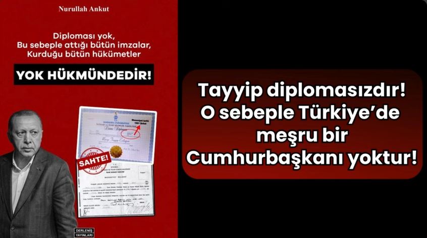 Tayyip diplomasızdır! O sebeple Türkiye’de meşru bir Cumhurbaşkanı yoktur!