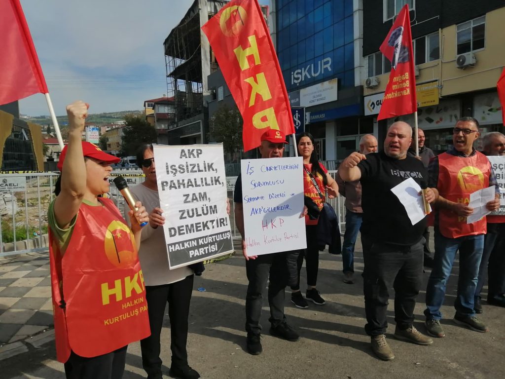 HKP’den Dilovası’nda yanan parfüm fabrikasının önünde eylem:  Yaşamını kaybeden insanlarımızın katili sermaye düzeni ve AKP’giller iktidarıdır!