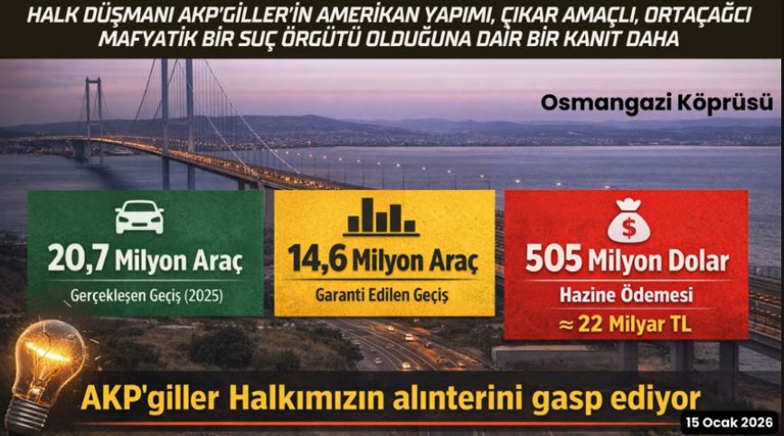 Halk Düşmanı AKP’giller’in Çıkar Amaçlı, Mafyatik Bir Suç Örgütü Olduğuna Dair Bir Kanıt Daha