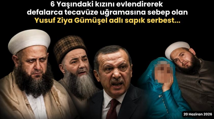 6 yaşındaki kızını evlendirerek yıllarca tecavüze uğratan Yusuf Ziya Gümüşel serbest…